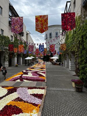リゾナーレ八ヶ岳は今日からちょうど何かのイベントらしく、ピーマン通りが花び...