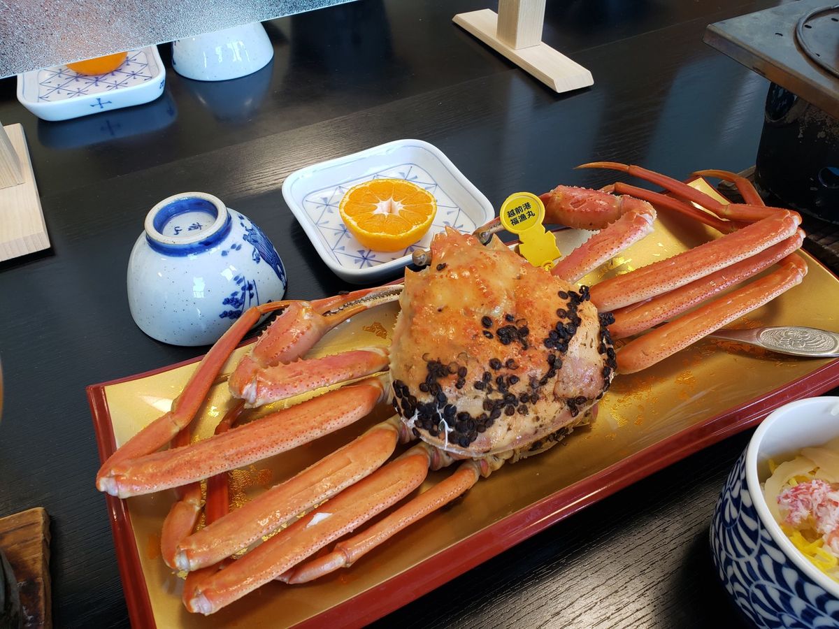 香箱がにはじめて食べました。
温泉と蟹🦀♨️