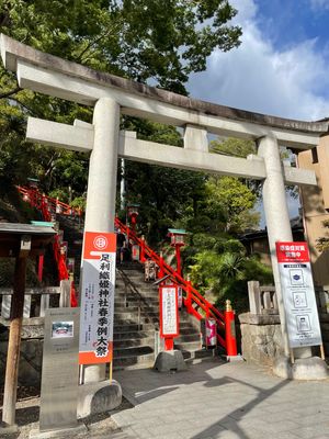 足利織姫神社
高台のため階段は結構な段数が、見晴らし良い。
横の駐車場から...