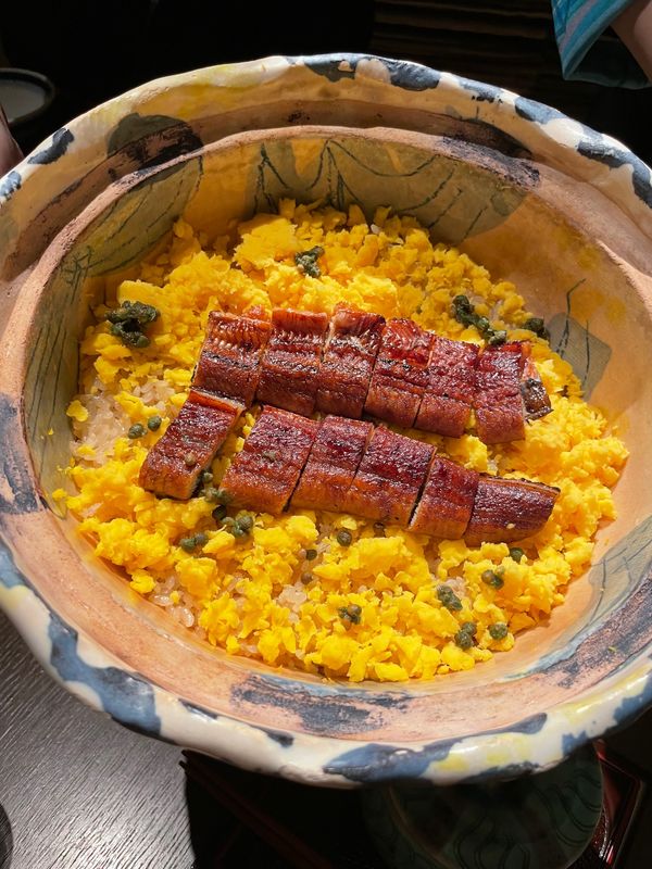 日本・伊豆「石和温泉♨️界アンジン♨️」の写真：夜ごはん
うなぎの土鍋ごはんおいしかった...