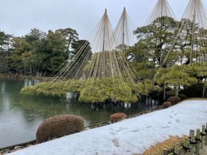 兼六園　近くのカフェ
尾山神社　
途中から雨→霰→雪❄️