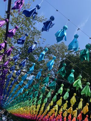 法多山尊永寺
広大できれいなお寺
風鈴まつり、てるてる坊主、かさとかいっぱ...