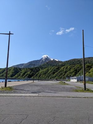 利尻島に到着！！
利尻富士がお出迎え。
最高の景色、旅日和！