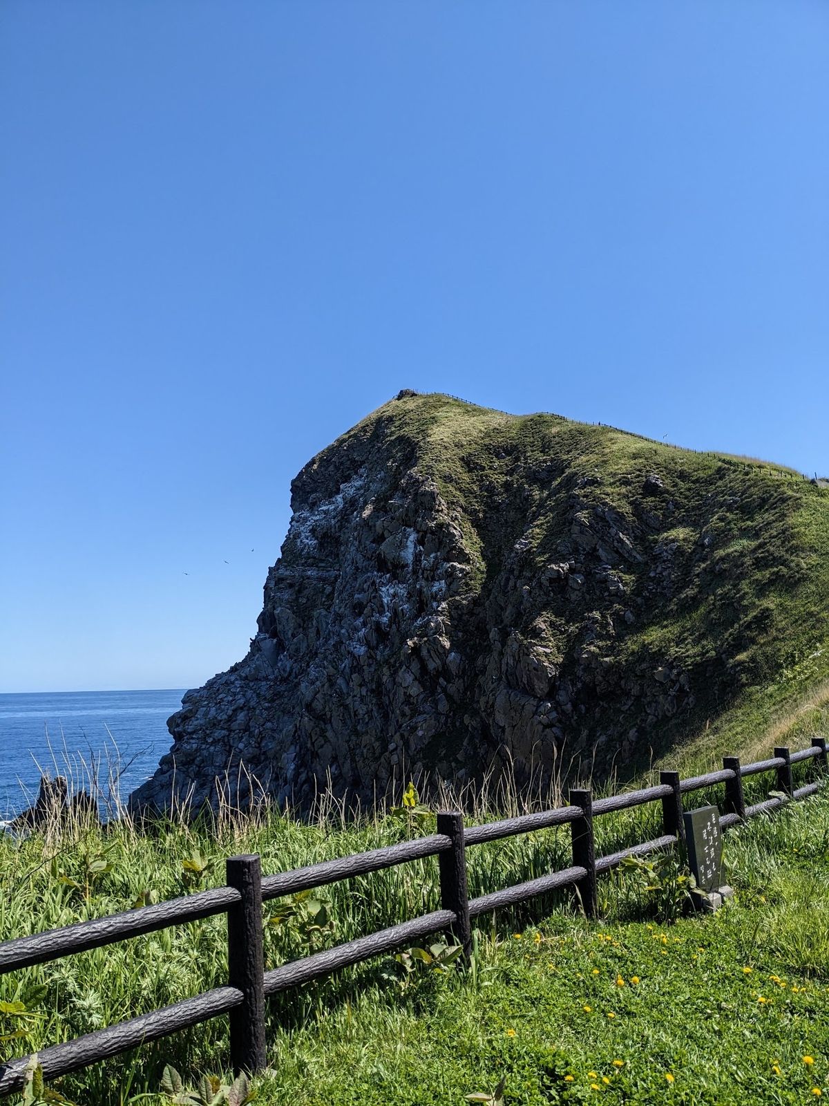 まずはペシ岬へ。
登る場所を探していると昆布を干しているおっちゃんに道を教...