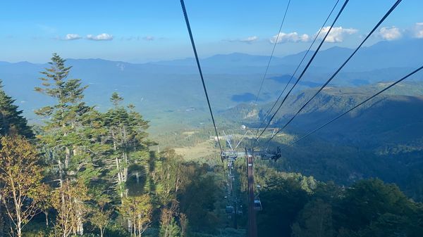 日本・長野県「上高地と御岳ロープウェイ」の写真：帰りに御岳ロープウェイに寄り道
山の上は...