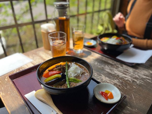 日本・長崎県「九州旅行(車中泊)」の写真：湯布院(カレーうどん)
別府(写真無いけ...