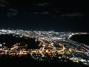 箱根山の夜景観光ツアーに参加しました。
寒かったですが、とても美しかったです。