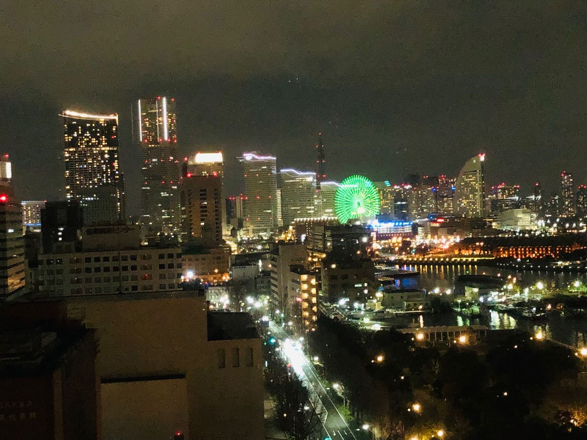 あいにくのどんよりお天気で夜景が残念でした。