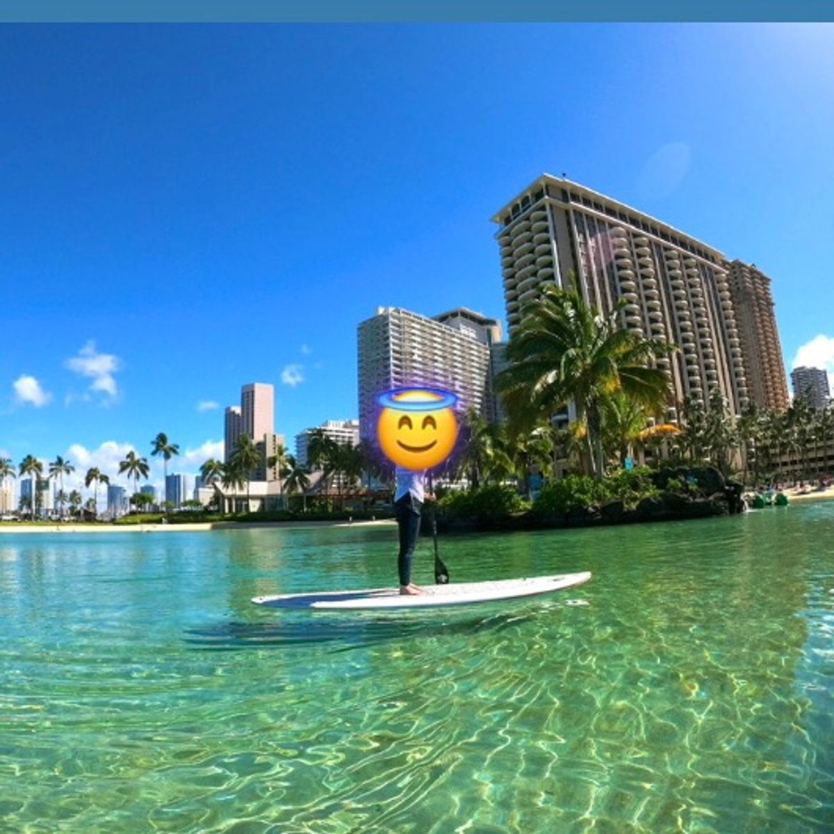 1番楽しかったのは穏やかなラグーンでのSUP🏄‍♀️
　
運動後のアイスも...