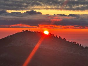 影富士、剣ヶ峰、御来光、三島岳、雲海