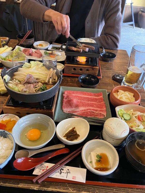 日本・飛騨高山「岐阜県（地元飛騨高山に帰省と観光）」の写真：元旦のお昼は甥っ子と味の与平へ。
飛騨牛...