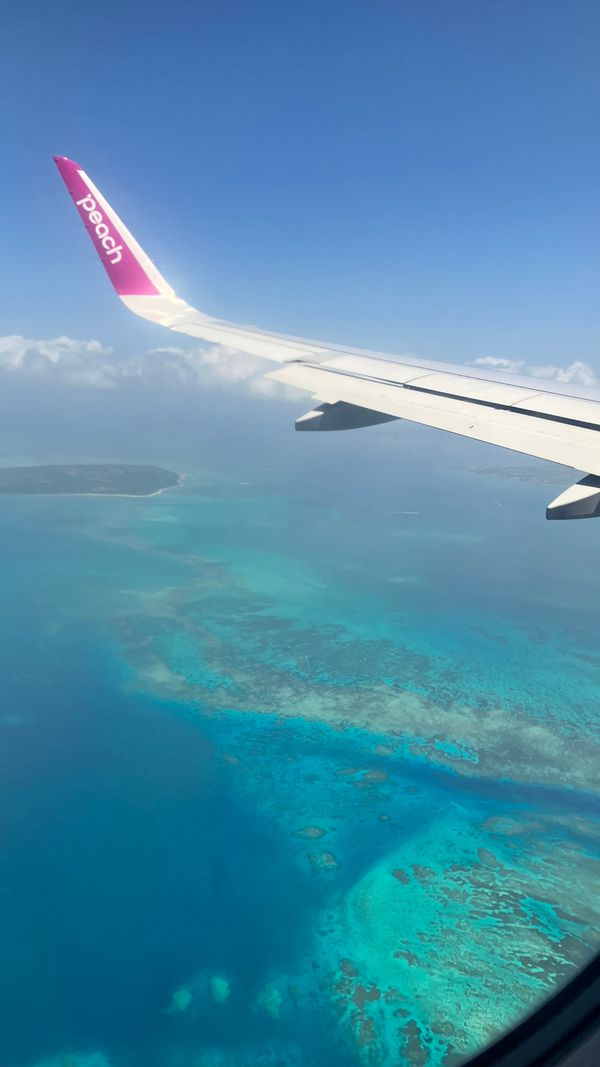 日本・竹富島「竹富・石垣島」の写真：1日目移動✈️
窓からの景色がすでにきれい🤩