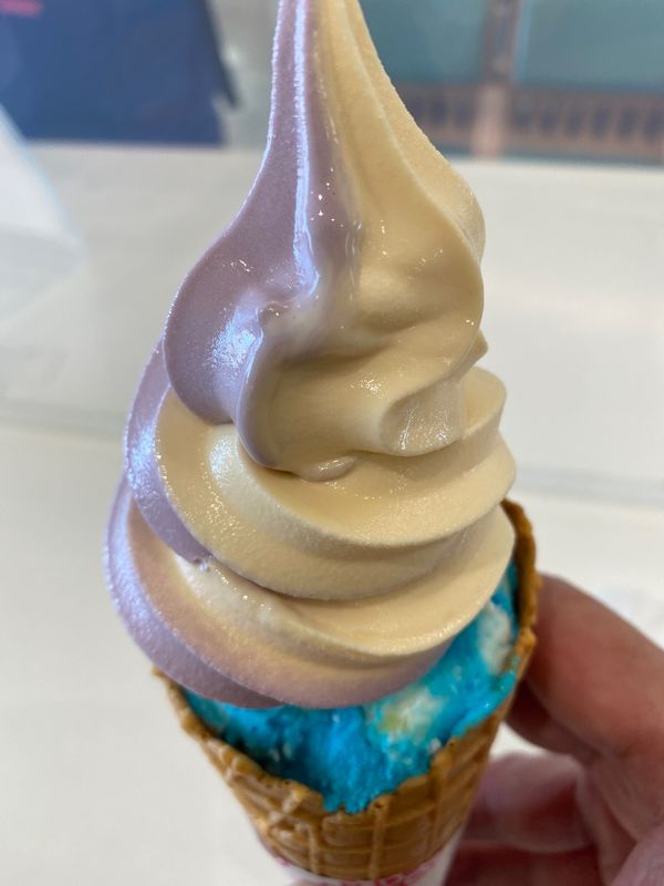 日本・沖縄県「滞在時間19時間！？超弾丸どこかにマイルで那覇」の写真：締めの締めにブルーシールのソフトクリーム...