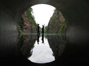 初めて行った
清津峡渓谷トンネル！
想像以上の感動でした。