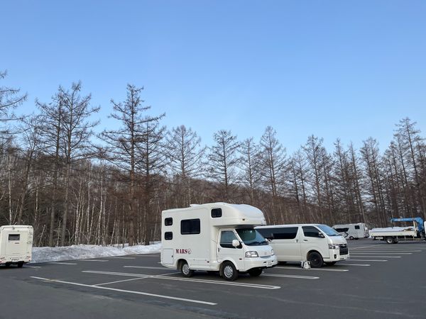 日本・北海道「北海道キャンピングカー旅」の写真：宿泊は
萩パーキングエリア
道の駅　びえ...