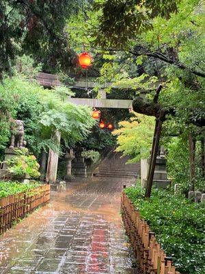 御朱印巡り、大雨で大変