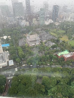 大雨前、東京タワーに登る