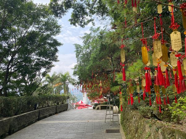 台湾・台北「台湾旅行」の写真：たくさんの願掛けの金札が美しかったです✨...