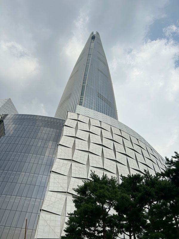 大韓民国 (韓国)・ソウル「初の韓国一人旅」の写真：チャムシルにあるロッテタワー。すごく高か...