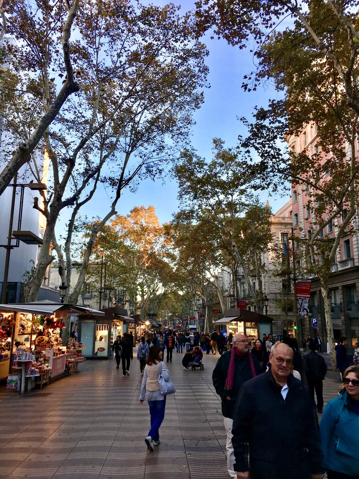 夕食後はランブラス通りを散策。