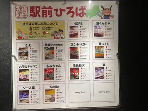 駅前ひろばのお好み焼き屋「電光石火」で広島のお好み焼き。