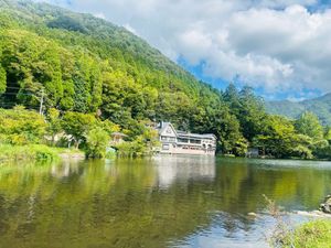 湯の坪街道から金鱗湖へ