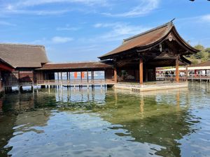 世界遺産登録されている厳島神社。赤い大鳥居は一年ほど前に新しくなったばかり...