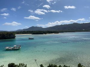 最終日は晴れたのでリベンジ川平湾。グラスボートで海亀に遭遇🐢しかも3匹（う...