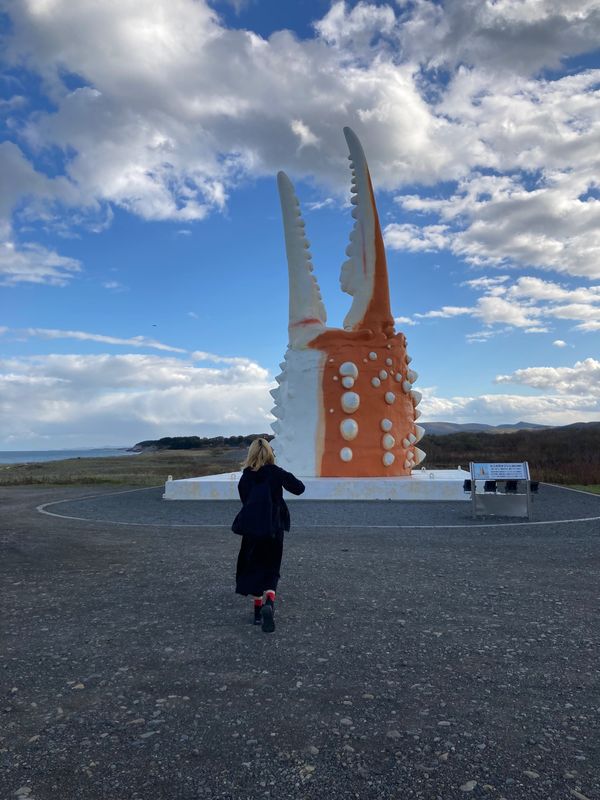 日本・北海道「北海道横断旅行」の写真：カニの爪のオブジェ。
ここには絶対行きた...