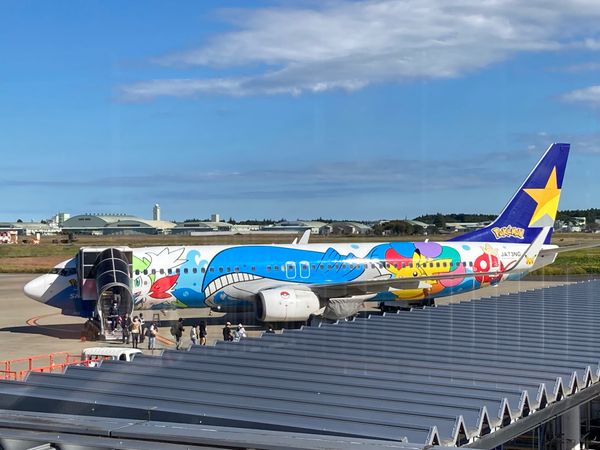 日本・茨城県「神戸でリッチな休日」の写真：日の機材はピカチュウジェット。
機内もピ...
