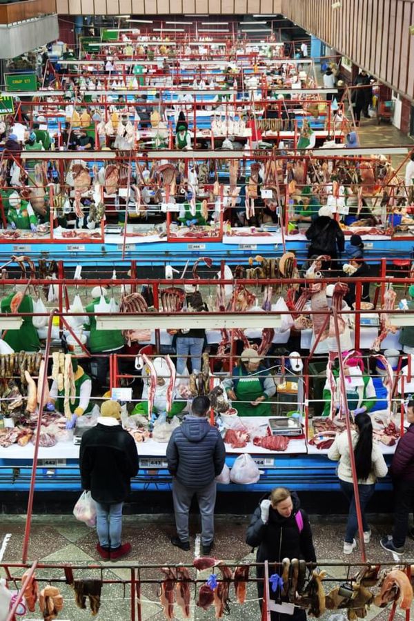 タジキスタン・Dushanbe「中央アジアコーカサス出張」の写真：市場の肉コーナーが充実