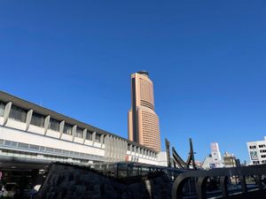 今日は浜松へ紅葉と餃子の旅。駅前にはなんだか可愛い家康くんがお出迎え。