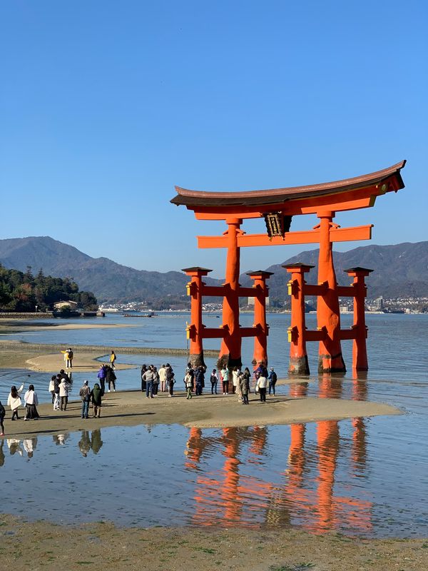 日本・宮島「安芸の宮島」の写真：干潮、満潮。