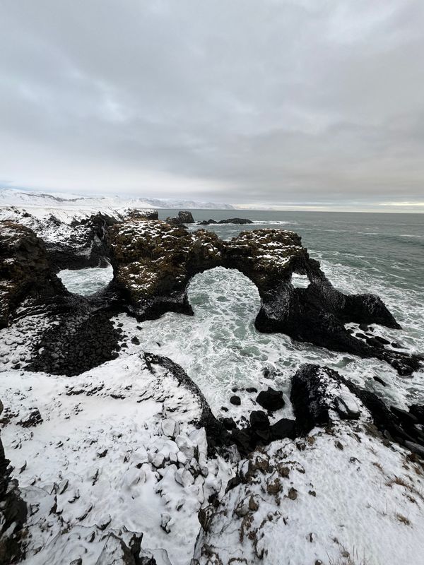 アイスランド・アイスランド「アイスランドで今度こそオーロラ！」の写真：Arnarstapi Cliff （アル...